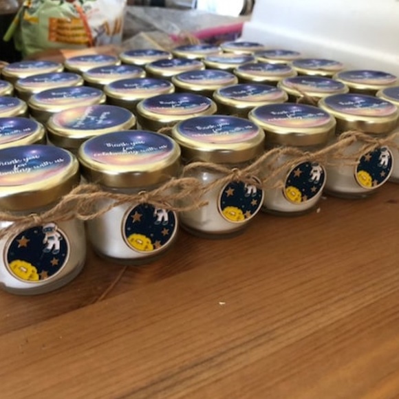 Space Astronaut Theme Baby Shower Candle Favor Pack of 10